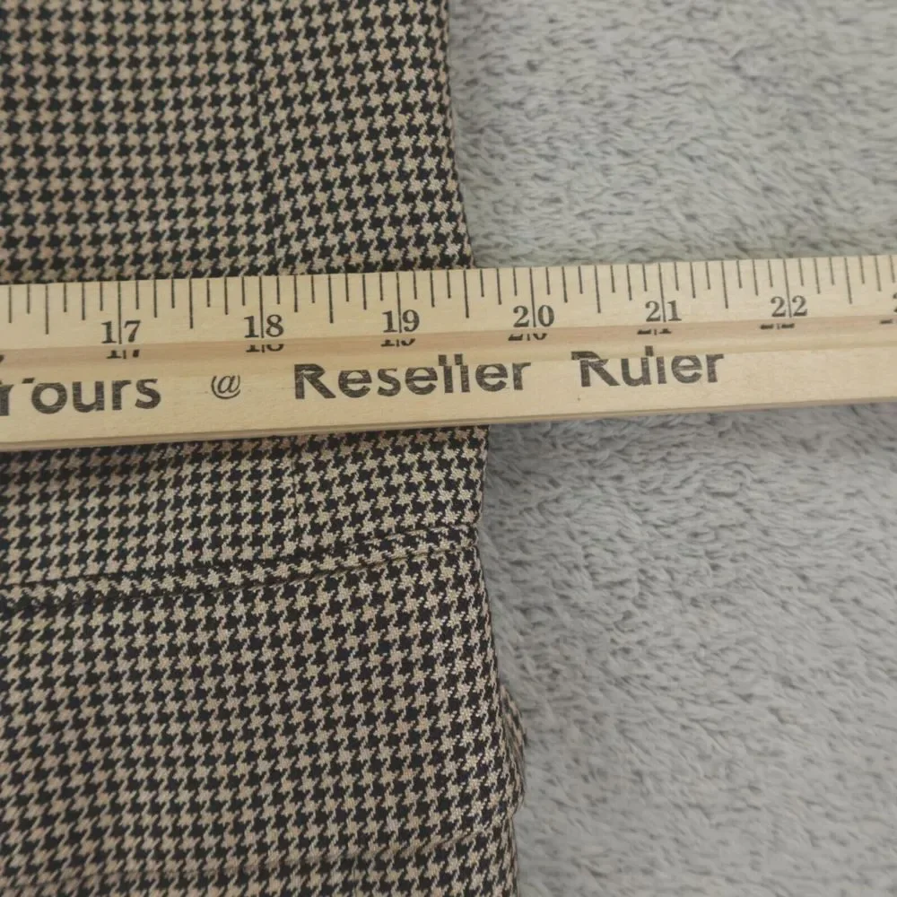 Hickey Freeman Sport Coat Mens 40R Houndstooth Tan Black Silk Camel‎ USA Blazer